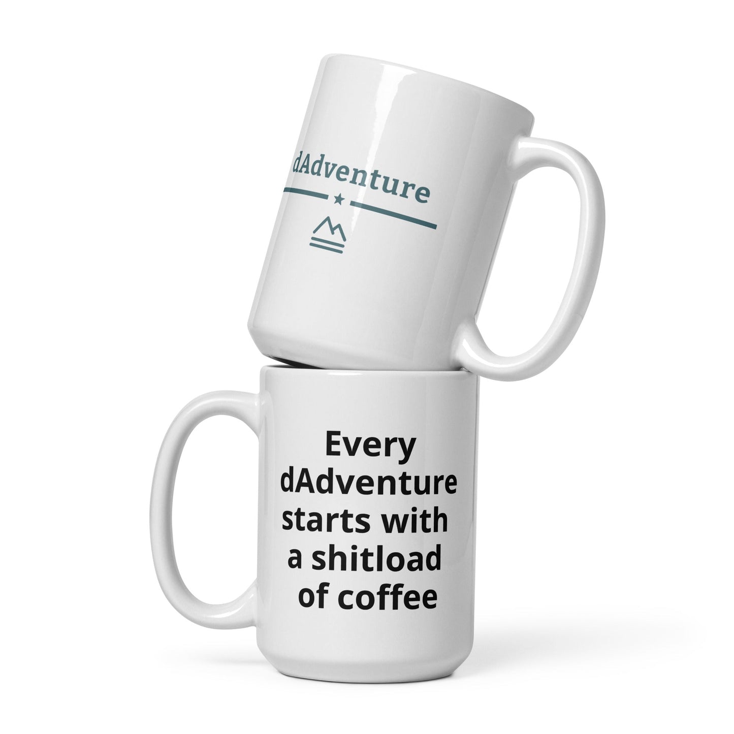White glossy dAdventure mug