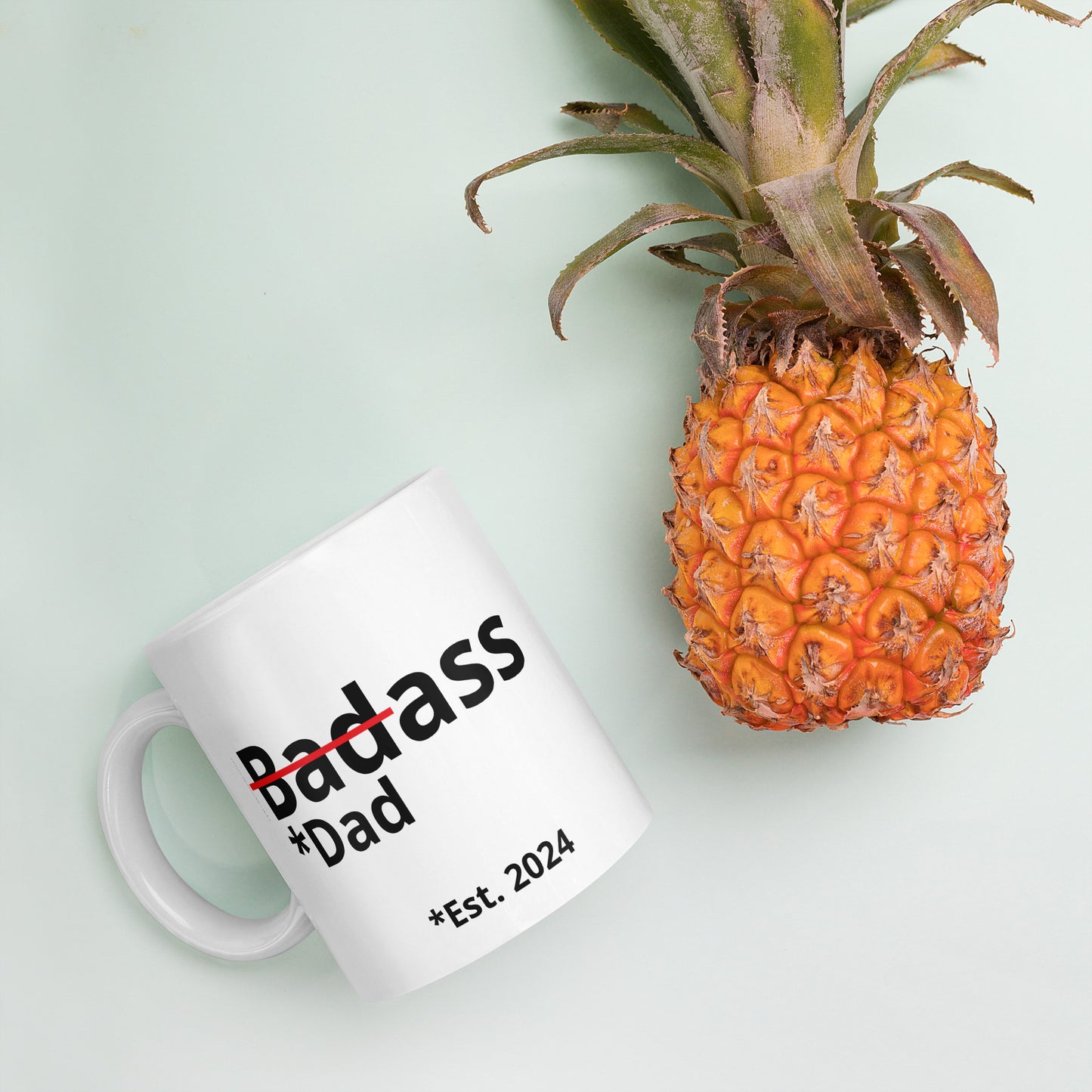 Dad Est 2024 Great Pregnancy Announcement Gift New Dad Established 2024 First Time Father White Glossy Coffee Mug